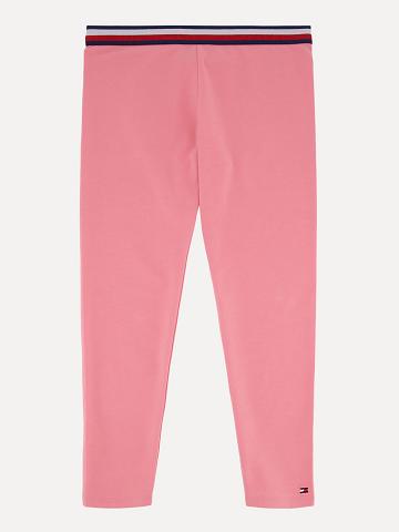 Lány Tommy Hilfiger Big Stripe Leggings Rózsaszín | HU 1823BEX